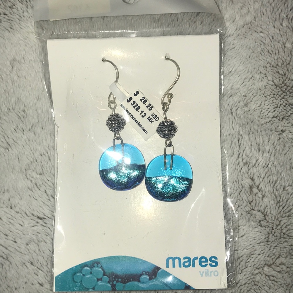 Blue Dangly Earrings